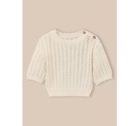 Pull en crochet fille - collection junior ecru 10A