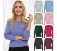 Pull en fine maille pour femmes Élégant Motif structuré Manches longues Col rond
