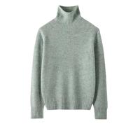 Pull en laine à sept aiguilles pour femme - Col roulé - Sans couture - Automne et hiver, Cameo En8, XL