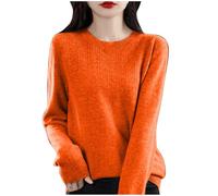 Pull en Laine Femme Chic et Elegant Ample Pulls Cachemire Femmes Pas Cher, Chaud, LéGer, Manches Longues, Chic, Col Rond, Et Elegant, Elástique Top, Pull en Tricot, Vetement Solde Chemisier Top