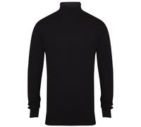 Pull En Laine Mélangé Henbury Noir Ou Bleu Avec Col Zippé