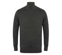 Pull En Laine Mélangé Henbury Noir Ou Bleu Avec Col Zippé