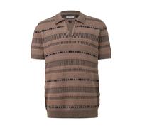 Pull en maille avec col polo et bord cÃŽtelÃ© s.Oliver Marron 2XL