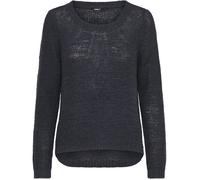 Pull en Maille Bleu Marine Femme - ONLY - Col rond avec côtes - Plus long derrière XS