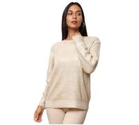 Pull en maille côtelée à finition métallisée.Bord côte sur le col, le bas et les poignets. pour femme - Pulls - La Modeuse Taille unique