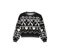 Pull en maille coupe ample Ã motif de NoÃ«l en intarsia fille s.Oliver Noir 9/10 ans