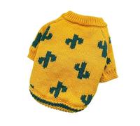 Pull en Maille épaisse et Chaude à Motif Cactus et Curcuma, idéal for Chiens et Chats.(M)