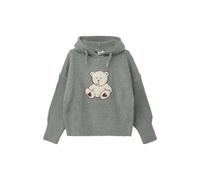 Pull en maille peluche avec capuche et application devant fille s.Oliver Gris 10 ans