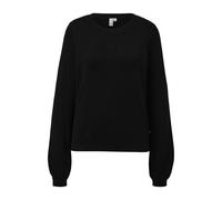 Pull en maille structurÃ©e en coton viscose femme QS Noir XS