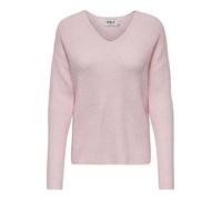 Pull en Maille structurée pour Femmes à col en V. Pull Ample à Manches Longues. Tunique ONLRICA Life., Couleurs:Rose-2, Taille:S