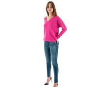 Pull en Maille structurée pour Femmes à col en V. Pull Ample à Manches Longues. Tunique ONLRICA Life., Couleurs:Rose-2, Taille:XS