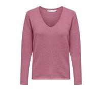 Pull en Maille structurée pour Femmes à col en V. Pull Ample à Manches Longues. Tunique ONLRICA Life., Couleurs:Rose-Vieux, Taille:XS