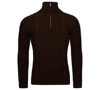 Pull en maille torsadée 1/2 zippé Superdry Vintage Jacob Marron XL
