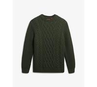 Pull en maille torsadée Superdry Jacob Vert M