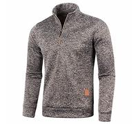 Pull en micro-polaire pour homme avec demi-fermeture Éclair pour l'automne et l'hiver Sweats Homme Coton Knit Polaire Hiver Chaud Nouveau Slim Fit Manches Longues Pull Tricoté en Maille Classique