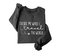 Pull en polaire Excuse Me While I Travel The World pour femme, Noir , M