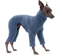 Pull en polaire pour chien avec jambes, coupe-vent à col roulé, couverture intégrale du corps, combinaison en velours pelucheux pour lévriers, lurchers, whippets, salukis, danois allemands
