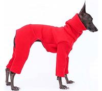 Pull en polaire pour chien avec jambes, manteau en velours chaud avec col roulé coupe-vent, combinaison pelucheuse pour lévrier, whippet, lurcher, salukis