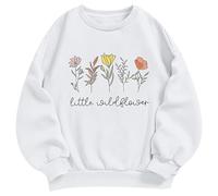 Pull en polaire pour femme - Automne - Hiver - Col rond - Lettre de Noël - Coupe ample - Satin, Blanc., 5-6 ans