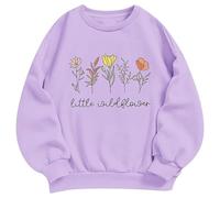 Pull en polaire pour femme - Automne - Hiver - Col rond - Lettre de Noël - Coupe ample - Satin, lilas, 11-12 ans
