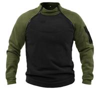 Pull en polaire pour homme, militaire, veste polaire d'extérieur à manches longues en polaire décontractée, pulls chauds tactiques de combat à fermeture éclair, sweatshirts coupe-vent militaires