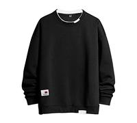 Pull en polaire pour homme - Pull d'extérieur pour homme - Pull ample avec col rond - Pull patchwork - Faux pull en deux pièces - Haut léger à manches longues - T-shirt de sport à manches longues