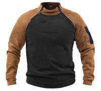 Pull en polaire pour hommes militaire, veste polaire militaire d'extérieur à manches longues pulls décontractés en polaire sweaters chauds tactiques de combat à fermeture éclair, sweatshirts armée