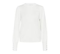 Pull en tricot à col rond avec boutons femme KAFFE Lizza Beige 2XL