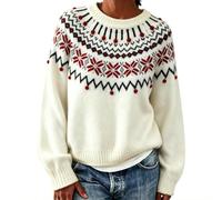 Pull en tricot à col rond décontracté classique décontracté | Col rond classique. La forme décontractée se marie facilement avec un jean, un legging ou un pantalon.