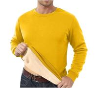 Pull en tricot à col rond pour homme - Couleur unie - Pull à manches longues avec texture tricotée douce pour le travail décontracté ou les week-ends, Jaune 1A, 5XL