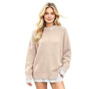 Pull en tricot à manches longues en tricot saisonnier | Manches longues avec poignets côtelés. La forme décontractée se marie facilement avec un jean, un legging ou un pantalon.