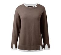 Pull en tricot à manches longues en tricot saisonnier | Manches longues avec poignets côtelés. La forme décontractée se marie facilement avec un jean, un legging ou un pantalon.