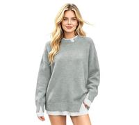 Pull en tricot à manches longues pour tous les jours | Manches longues avec poignets côtelés. La forme décontractée se marie facilement avec un jean, un legging ou un pantalon.