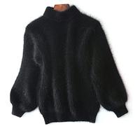 Pull en tricot ample en cachemire de couleur unie, pull décontracté en tricot torsadé à manches longues et col rond de couleur unie