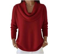 Pull en tricot épais avec col bénitier pour femme - Col en V - Manches britanniques - Pull doux à col roulé - Pull d'hiver chaud à manches longues - Décontracté, Motif Fred, 3XL