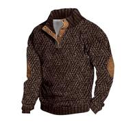 Pull en tricot épais et chaud pour homme, pull en tricot pour homme - Pull à boutons avec patch chaud au coude pour homme, tricot souple pour l'hiver, pulls décontractés pour l'automne et l'hiver