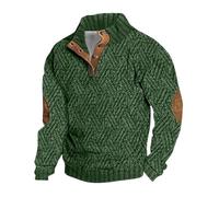 Pull en tricot épais et chaud pour homme, pull en tricot pour homme - Pull à boutons avec patch chaud au coude pour homme, tricot souple pour l'hiver, pulls décontractés pour l'automne et l'hiver