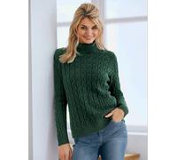 Pull en tricot fin motif torsadé classique - Linea Tesini - vert mousse VERT MOUSSE 36