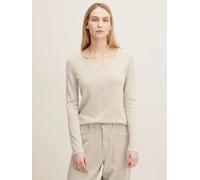 TOM TAILOR 1012976 Pull Basique en Tricot Femme ,20737 - Desert Sand Melange ,M