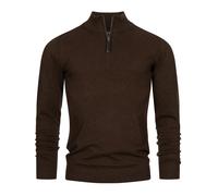 Pull en tricot Indicode pour hommes pull gore col montant fermeture éclair tr...