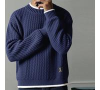 Pull en tricot jacquard texturé blocs de couleurs pour garçons préadolescents, convient pour l'automne, l'hiver, les voyages et l'école 8Y,9Y,10Y,11Y,12YUnicolorePolyester