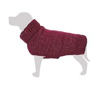 Pull en Tricot Jaspé Bordeaux - XL/40cm - Vêtements pour Chiens - Aide à Les protéger du Froid - Accessoires pour Animaux de Compagnie - Manteaux, Sweatshirts, Pulls, Gilets, Vestes, Chandails,