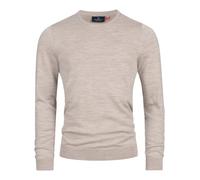 KRONSTADT KSJohannes Pull en laine mérinos Crew Knit pour homme 100 % laine mérinos | Pull d'hiver pour homme, Sable, M