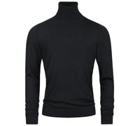 KRONSTADT KSJohannes Pull en laine mérinos à col roulé pour homme 100 % laine mérinos avec col roulé | Pull en tricot fin pour homme, Noir , M