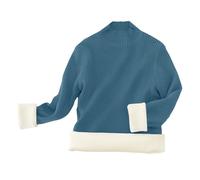 Pull en tricot polaire pour enfants - Col roulé - Pull tricoté - Couleur unie - Manches longues - Chaud - Pull d'hiver - Automne - Hiver - Pull en tricot - Pull thermique, bleu, 120