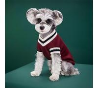 Pull en tricot pour chien, pull doux à col en V pour chiens de petite, moyenne et grande taille, chaud et confortable, pull en polaire pour bouledogue français, pitbull et chats (taille M)