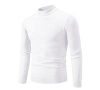Pull en tricot pour homme - Pull à col roulé extensible - Demi-col roulé - Grande taille - Pull en maille fine - Chaud - Manches longues - Pull d'hiver basique - Couleur unie - Pull en tricot