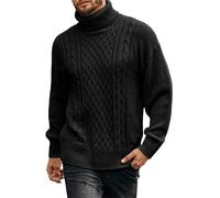 Pull en tricot pour homme UK à col roulé, en maille épaisse, col marin, pull en tricot chaud pour l'hiver, à manches longues, en tricot uni, pull décontracté pour le travail, couleur unie, pull