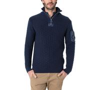 Pull en tricot pour hommes TIMEZONE motif damier 3D poche de manche Coupe réguli