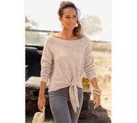 Pull en tricot pull léger orné d'un nœud - LASCANA - beige chiné BEIGE CHINÉ 34/36